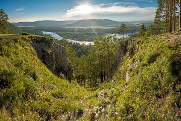 View of the Irkut River from the mountain