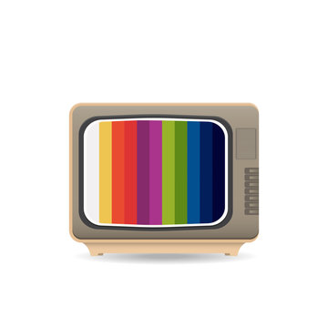 Realistic vintage TV icon.