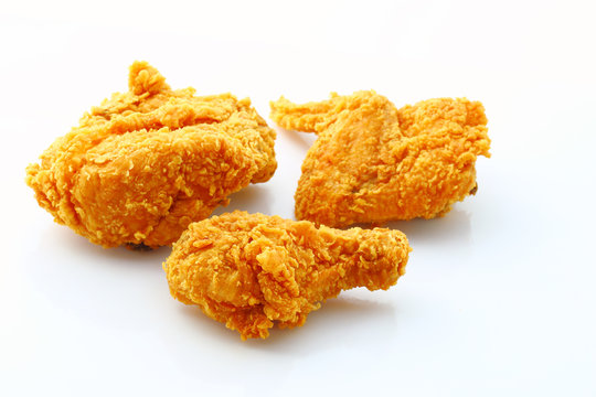 Fried chicken isolated over white