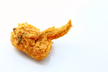 Fried chicken isolated over white