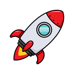 Cartoon Rocket Ship Vector Illustration
