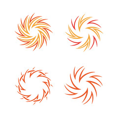 Fototapeta na wymiar set of logo abstract sun 