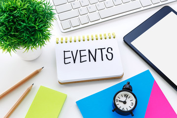 Event planning on working desk