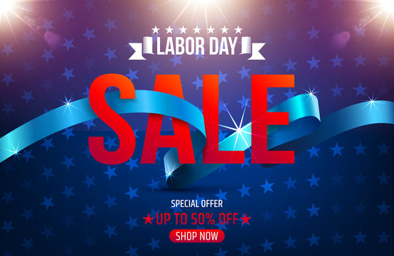 Labor Day Sale promotion advertising banner template.Vector illustration.