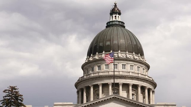 Elevation Facade Falg Flying Utah Capital Building Salt Lake City