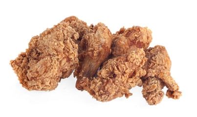 Fried chicken isolated white background