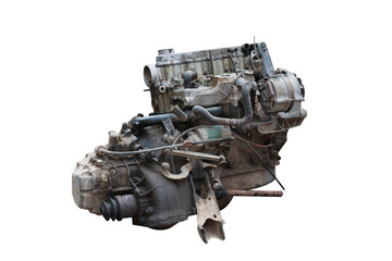 Old car machine isolated on white