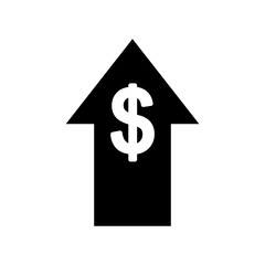 arrow up with money symbol vector illustration design