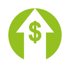 Obraz premium arrow up with money symbol vector illustration design