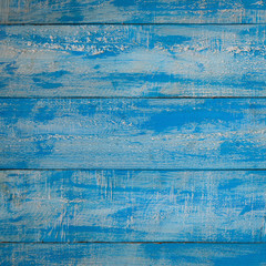 Obraz premium vintage beach wood background - old blue color wooden plank