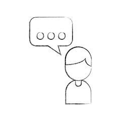 businessman avatar with speech bubble vector illustration design