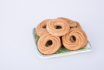 cookie or ring biscuits on a background.