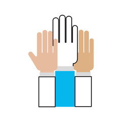 hands human teamwork icon vector illustration design