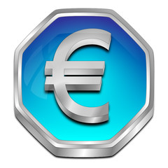 Button with Euro sign - 3D illustration