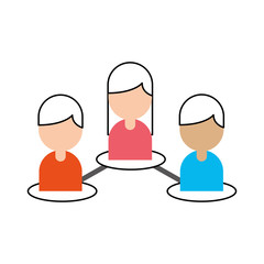 teamwork people avatars network vector illustration design