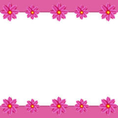 Decorative border with pink flowers