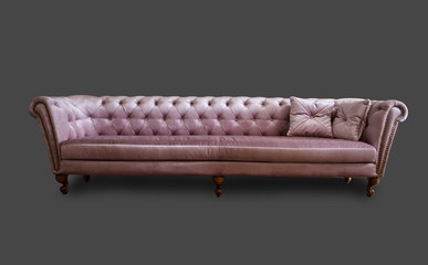 elegant sofa isolated on gray background