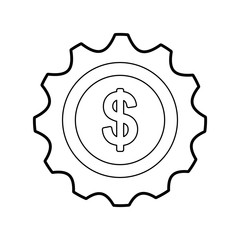 gears machine with money vector illustration design