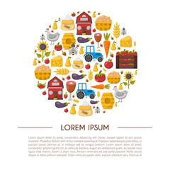 Vector cartoon farm market background