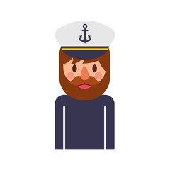 sailor captain avatar character vector illustration design