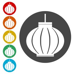 Chinese lantern icons set - Illustration 