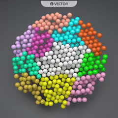 Sphere. Abstract structure with particles. Technology style. Vector illustration.