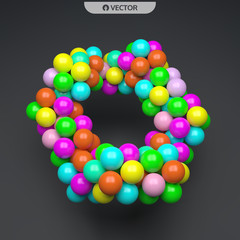 3D molecule. Molecular structure. Vector illustration for science.