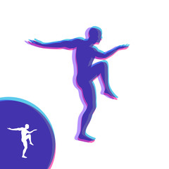 Silhouette of a Dancer. Gymnast. Man is Posing and Dancing. Sport Symbol. Design Element. Vector Illustration.