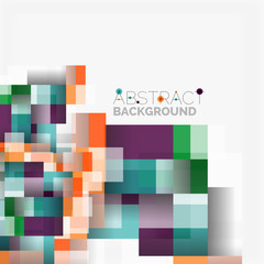 Abstract blocks template design background, simple geometric shapes on white, straight lines and rectangles