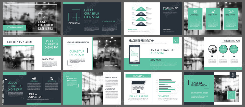 Canvas Prints green presentation templates and infographics elements background. use for business annual report, f