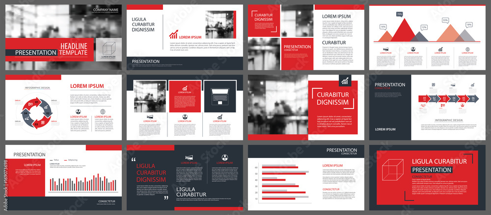 Canvas Prints red presentation templates and infographics elements background. use for business annual report, fly