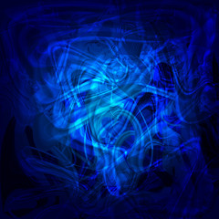 Fototapeta premium Swirl abstract mystical luminous blue background.