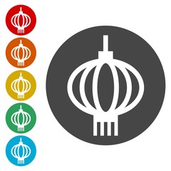 Chinese lantern icons set - Illustration 