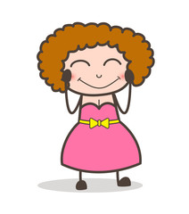 Cartoon Adult Woman Blushing Face Expression Vector