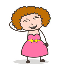 Cartoon Young Modern Lady Laughing Face Vector