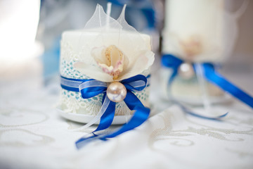 Wedding candle with decor