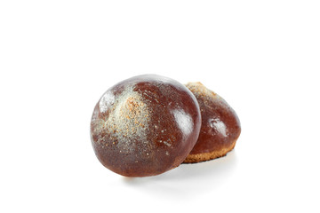 Studio shot of a tasty sweet bun isolated over white background copyspace.