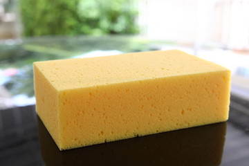 yellow sponge used car wash