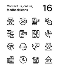 Contact us, call us, feedback icons for web and mobile design pack 2