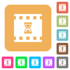 Movie processing rounded square flat icons