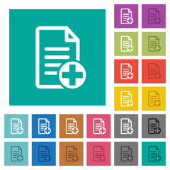 Add new document square flat multi colored icons