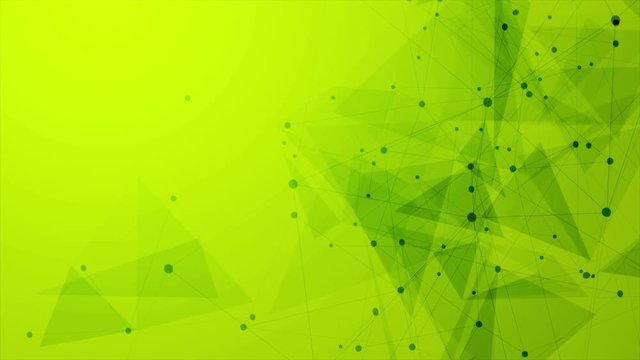 Abstract green tech low polygons comminication motion design. Seamless looping. Video animation Ultra HD 4K 3840x2160