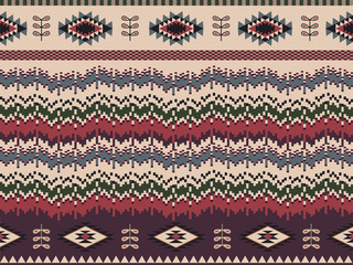American prairie pattern. Seamless Abstract ethnic pattern