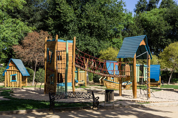 Fototapeta na wymiar Playground for children in a park