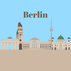 Flat building of Berlin, travel icon landmarks in Germany. City architecture © AnnRomb