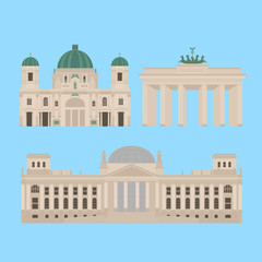 Flat building of Berlin, travel icon landmarks in Germany. City architecture