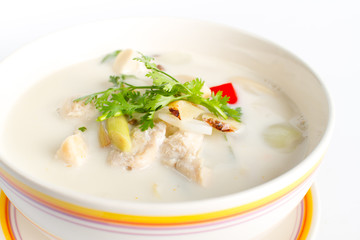 Chicken in coconut milk soup