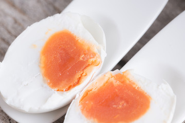 The preservation with salt of the egg menu. Salted duck egg