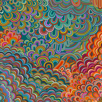 Colorful psychedelic background, hippie era, eps10 vector