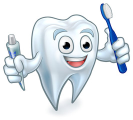 Tooth Mascot Cartoon Character